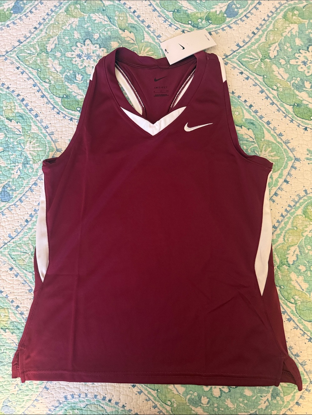 Nike Women's Maroon Athletic Tank with White Accents